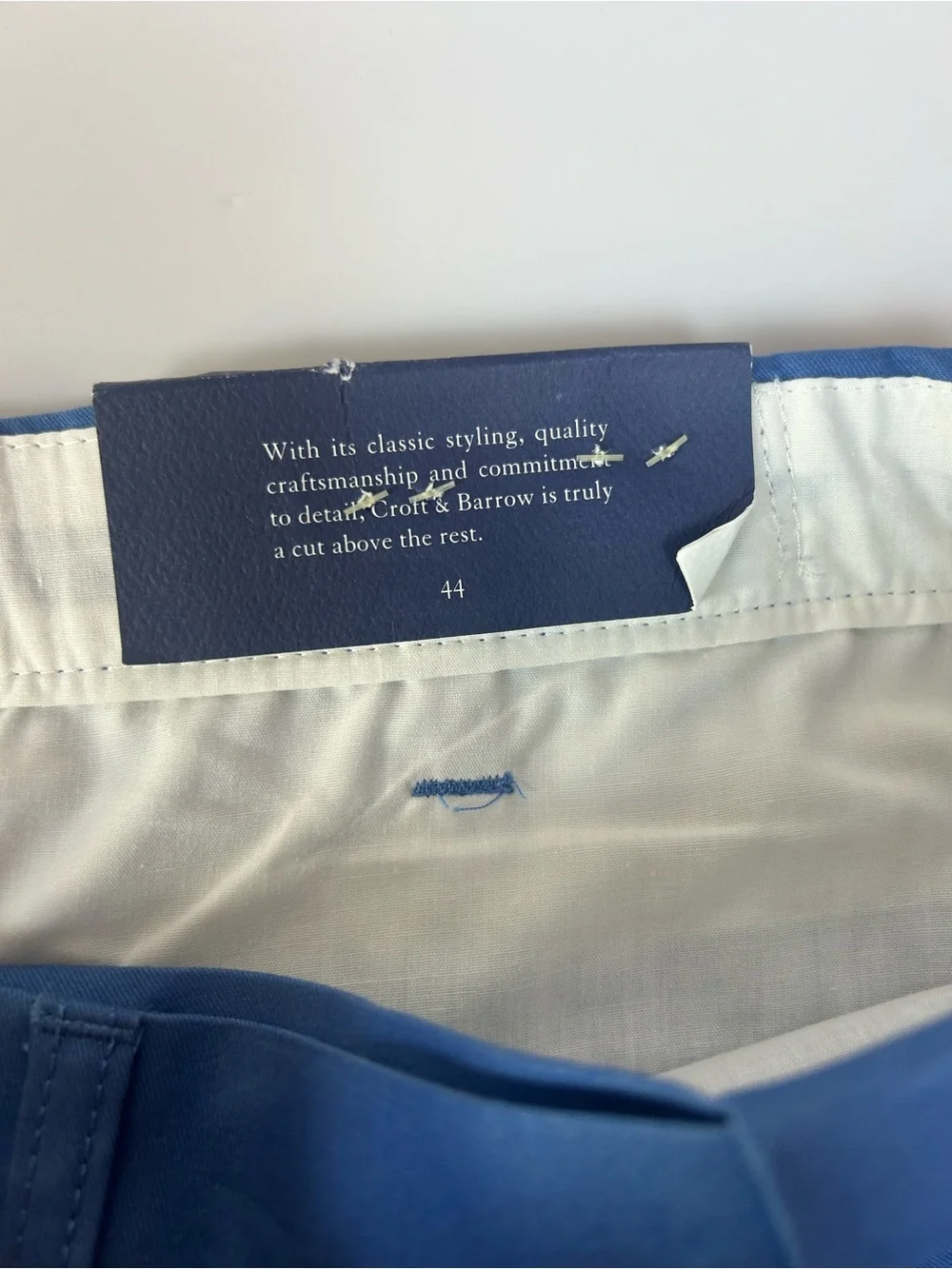 NWT Croft & Barrow Men’s Size 44 Blue Comfort Waist Flat Front Shorts